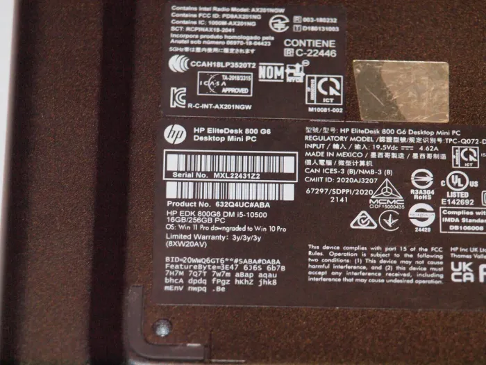 Неттоп HP EliteDesk 800 G6 DM USFF / Intel Core i5-10500 (6 (12) ядер по 3.1 - 4.5 GHz) / 16 GB DDR4 / 256 GB SSD / Intel HD Graphics 630 б/в - зображення 6