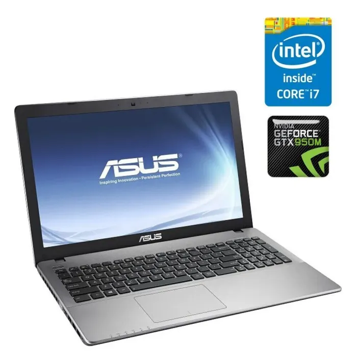 Ігровий ноутбук Б-клас Asus X550VX / 15.6" (1366x768) TN / Intel Core i7-7700HQ (4 (8) ядра по 2.8 - 3.8 GHz) / 16 GB DDR4 / 500 GB SSD M.2 / nVidia GeForce GTX 950M, 2 GB GDDR5, 128-bit / WebCam / HDMI / Win 10 Home б/в - зображення 1