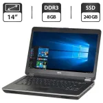 Ноутбук Б-клас Dell Latitude E6440 / 14" (1366x768) TN / Intel Core i5-4310M (2 (4) ядра по 2.7 - 3.4 GHz) / 8 GB DDR3 / 240 GB SSD / Intel HD Graphic 4600 / VGA б/в