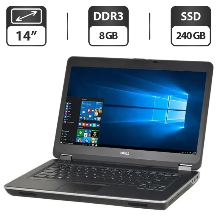 Ноутбук Б-клас Dell Latitude E6440 / 14" (1366x768) TN / Intel Core i5-4310M (2 (4) ядра по 2.7 - 3.4 GHz) / 8 GB DDR3 / 240 GB SSD / Intel HD Graphic 4600 / VGA б/в - зображення 1