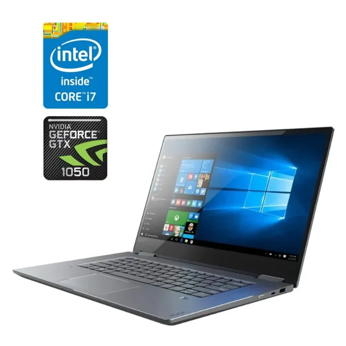 Ігровий ноутбук-трансформер Lenovo Yoga 720-15IKB / 15.6" (3840x2160) IPS Touch / Intel Core i7-7700HQ (4 (8) ядра по 2.8 - 3.8 GHz) / 16 GB DDR4 / 480 GB SSD / nVidia GeForce GTX 1050, 2 GB GDDR5, 128-bit / WebCam б/в - зображення 1