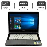 Ноутбук Б-клас Fujitsu LifeBook S782 / 14" (1366x768) TN / Intel Core i7-3540M (2 (4) ядра по 3.0 - 3.7 GHz) / 8 GB DDR3 / 240 GB SSD / Intel HD Graphics 4000 / WebCam / Windows 10 Pro б/в