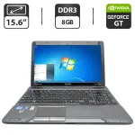 Ноутбук Toshiba Satellite P755 / 15.6" (1366x768) TN / Intel Core i7-2630QM (4 (8) ядро по 2.0 - 2.9 GHz) / 8 GB DDR3 / 500 GB HDD / nVidia GeForce GT 540M, 2 GB GDDR3, 128-bit / WebCam / DVD-ROM б/в