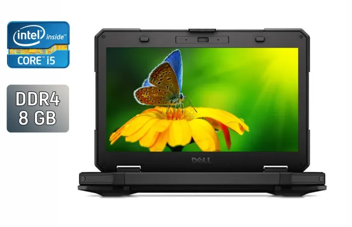 Захищений ноутбук Dell Latitude 14 Rugged 5414 / 14" (1366x768) TN / Intel Core i5-6300U (2 (4) ядра по 2.4 - 3.0 GHz) / 8 GB DDR4 / 256 GB SSD / Intel HD Graphics 520 / HDMI / WebCam / Windows 10 б/в - зображення 1