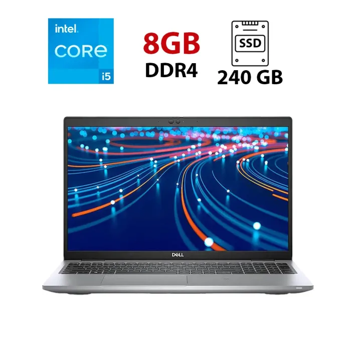 Ультрабук Dell Latitude 5520 / 15.6" (1920x1080) IPS / Intel Core i5-1135G7 (4 (8) ядра по 2.4 - 4.2 GHz) / 8 GB DDR4 / 240 GB SSD / Intel Iris Xe Graphics / WebCam б/в - зображення 1
