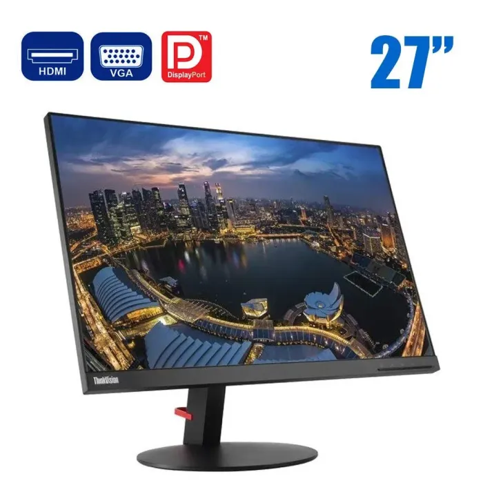 Монітор Lenovo ThinkVision T27i-10 / 27" (1920x1080) IPS / DisplayPort, HDMI, VGA, USB 3.0 / VESA 100x100 б/в - зображення 1