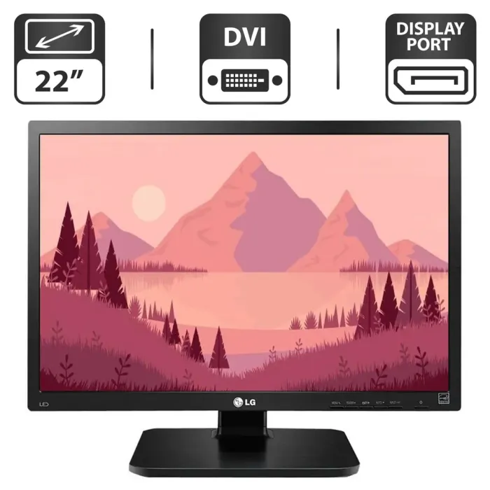 Монітор LG 22MB65PY / 22" (1680x1050) TN / USB, VGA, DVI, DisplayPort / VESA 100x100 б/в - зображення 1