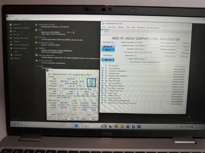 Ультрабук Б-клас Dell Latitude 5520 / 15.6" (1920x1080) IPS / Intel Core i5-1145G7 (4 (8) ядра по 2.6 - 4.4 GHz) / 16 GB DDR4 / 256 GB SSD / Intel Iris Xe Graphics / WebCam / Win 11 Pro б/в - зображення 8