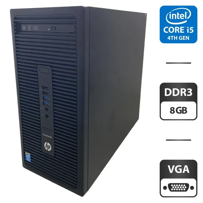 Комп'ютер HP EliteDesk 700 G1 Tower / Intel Core i5-4590 (4 ядра по 3.0 - 3.7 GHz) / 8 GB DDR3 / 250 GB HDD / Intel HD Graphics 4600 / DVD б/в - зображення 1