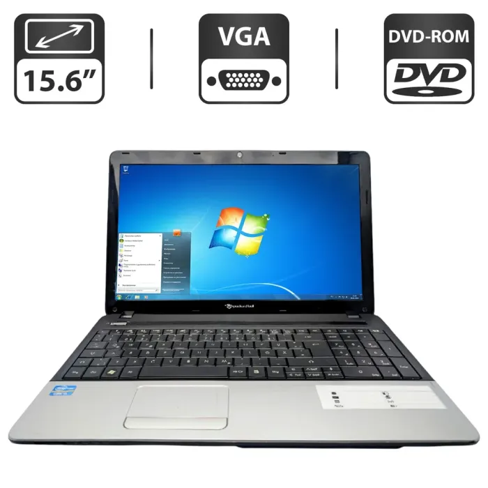 Ноутбук Packard Bell TE11HC / 15.6" (1366x768) TN / Intel Core i5-3210M (2 (4) ядра по 2.5 - 3.1 GHz) / 6 GB DDR3 / 320 GB HDD / Intel HD Graphics 4000 / WebCam / DVD-ROM б/в - зображення 1