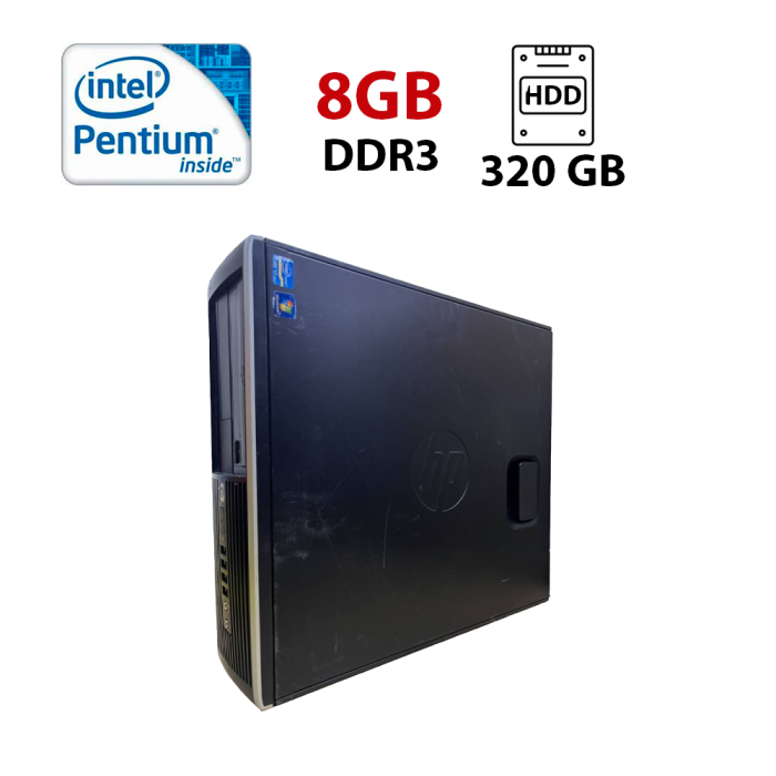 Системний блок HP Compaq 8000 Elite SFF / Intel Pentium Dual-Core E5800 (2 ядра по 3,2 ГГц) / 8 ГБ DDR3 / 320 ГБ HDD / Intel GMA X4500 Graphics б/в - зображення 1