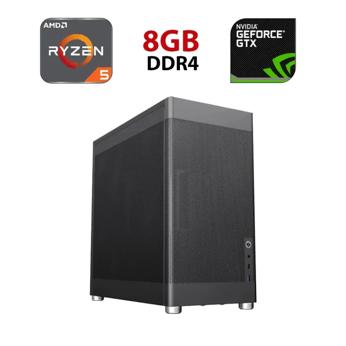 Ігровий ПК Forsage Mesh Box Tower / AMD Ryzen 5 5500 (6 (12) ядер по 3,6 - 4,2 ГГц) / 8 ГБ DDR4 / 480 ГБ SSD / nVidia GeForce GTX 1070 Ti, 8 ГБ GDDR5, 256-біт - зображення 1