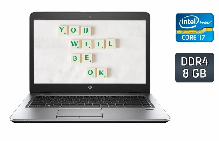 Ультрабук HP EliteBook 840 G4 / 14" (1920x1080) IPS / Intel Core i5-7300U (2 (4) ядра по 2.6 - 3.5 GHz) / 8 GB DDR4 / 240 GB SSD / Intel HD Graphics 620 / WebCam / TouchID / Windows 10 б/в - зображення 1