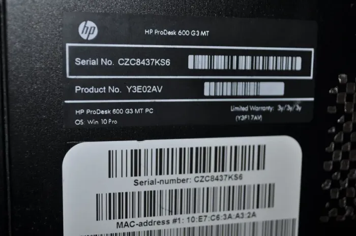 Комп'ютер HP ProDesk 600 G3 Tower / Intel Core i5-7500 (4 ядра по 3,4 - 3,8 ГГц) / 32 ГБ DDR4 / 1000 ГБ SSD / Intel HD Graphics 630 / Windows 11 Pro б/в - зображення 6
