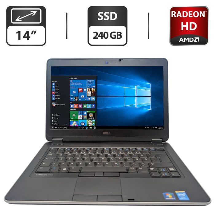 Ноутбук Dell Latitude E6440 / 14" (1366x768) TN / Intel Core i5-4300M (2 (4) ядра по 2.6 - 3.3 GHz) / 8 GB DDR3 / 240 GB SSD / AMD Radeon HD 8690M, 2 GB GDDR5, 64-bit / WebCam / DVD-ROM б/в - изображение 1