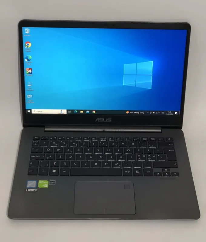 Ультрабук Б-клас Asus Zenbook UX430U / 14" (1920x1080) IPS / Intel Core i5-8250U (4 (8) ядра по 1.6 - 3.4 GHz) / 8 GB DDR4 / 256 GB SSD / nVidia GeForce MX150, 2 GB GDDR5, 64-bit / WebCam / Fingerprint / Win 10 Pro б/в - зображення 2
