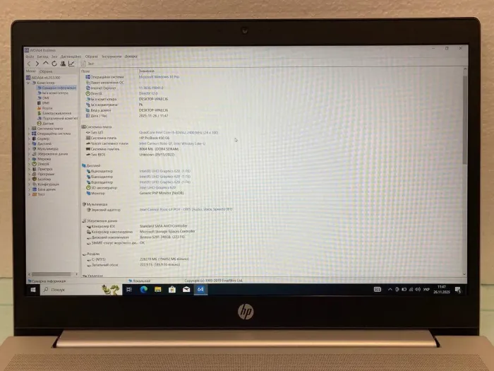 Ноутбук Б-клас HP ProBook 450 G6 / 15.6" (1920x1080) IPS / Intel Core i5-8265U (4 (8) ядра по 1.6 - 3.9 GHz) / 16 GB DDR4 / 240 GB SSD / nVidia GeForce MX130, 2 GB GDDR5, 64-bit / WebCam / HDMI б/в - зображення 9