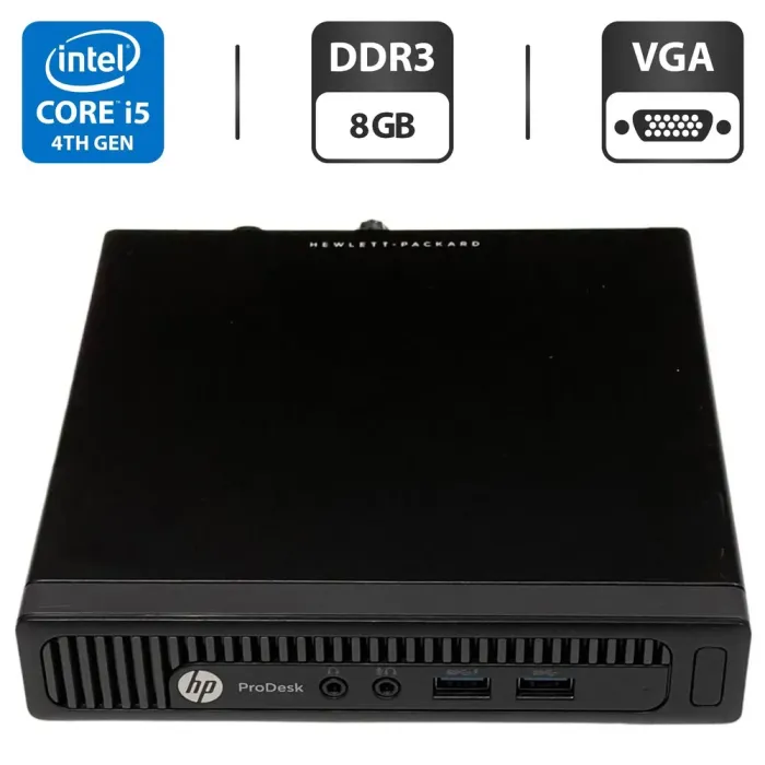 Неттоп Б-клас HP ProDesk 600 G1 Mini PC USFF / Intel Core i5-4590T (4 ядра по 2.0 - 3.0 GHz) / 8 GB DDR3 / 500 GB HDD / Intel HD Graphics 4600 / VGA б/в - зображення 1