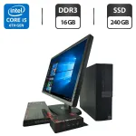 Комплект ПК: комп'ютер Dell OptiPlex 5040 SFF / Intel Core i5-6400 (4 ядра по 2,7 - 3,7 ГГц) / 16 ГБ DDR3 / 240 ГБ SSD / Intel HD Graphics 530 + Монітор 24" (1920x1080) TN б/в