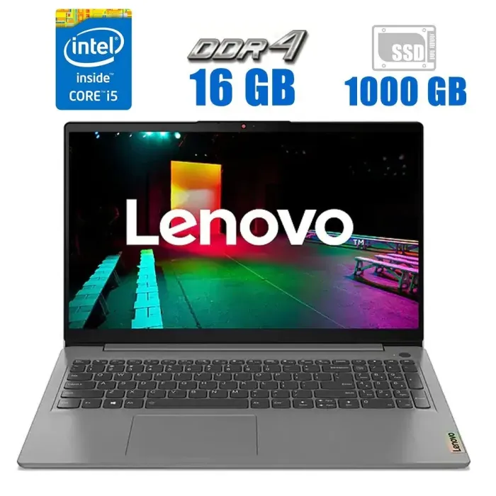 Ноутбук Б-клас Lenovo IdeaPad 3 15ITL6 / 15.6" (1920x1080) TN / Intel Core i5-1135G7 (4 (8) ядра по 2.4 - 4.2 GHz) / 16 GB DDR4 / 1000 GB SSD M.2 / Intel Iris Xe Graphics / АКБ NEW б/в - зображення 1