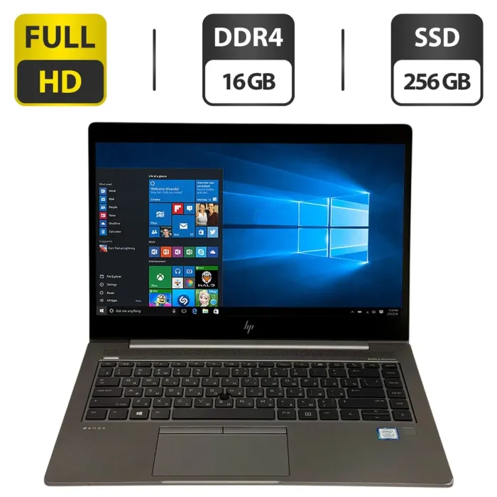 Мобільна робоча станція Б-клас HP ZBook 14u G5 / 14" (1920x1080) IPS / Intel Core i5-8250U (4 (8) ядра по 1.6 - 3.4 GHz) / 16 GB DDR4 / 256 GB SSD / AMD Radeon Pro WX 3100, 2 GB GDDR5, 128-bit / WebCam / Windows 10 Pro б/в - зображення 1