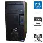 Комп'ютер Fujitsu Esprimo P558 E85 Tower / Intel Core i3-8100 (4 ядра по 3.6 GHz) / 8 GB DDR4 / 120 GB SSD + 500 GB HDD / Intel UHD Graphics 630 / Windows 11 Pro б/в
