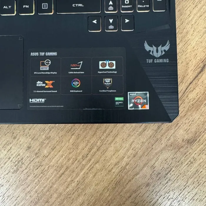 Ігровий ноутбук Asus TUF FX505DT / 15.6" (1920x1080) IPS / AMD Ryzen 5 3550H (4 (8) ядра по 2.1 - 3.7 GHz) / 16 GB DDR4 / 256 GB SSD + 1000 GB HDD / nVidia GeForce GTX 1650, 4 GB GDDR5, 128-bit / WebCam б/в - зображення 8