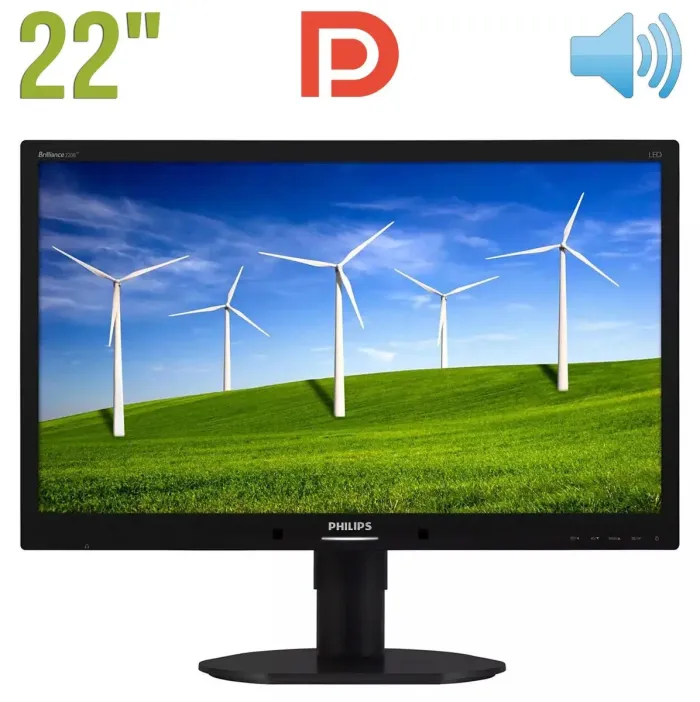 Монітор Philips Brilliance 220B4L / 22" (1680x1050) TN / DisplayPort, DVI, VGA, Audio / VESA 100x100 / Вбудовані колонки 2x 1.5W б/в - зображення 1