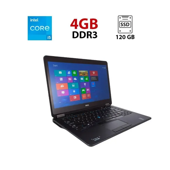 Ультрабук Dell Latitude E7440 / 14" (1366x768) TN / Intel Core i5-4300U (2 (4) ядра по 1.9 - 2.9 GHz) / 4 GB DDR3 / 120 GB SSD / Intel HD Graphics 4400 / WebCam б/в - зображення 1