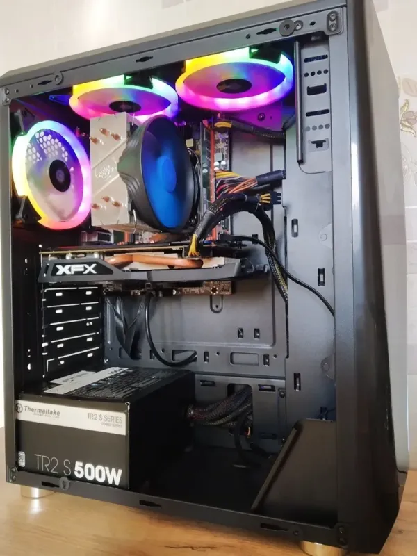 Ігровий ПК 1stPlayer R3-3R1 Color LED Black Tower NEW / Intel Xeon E5-2670 v3 (12 (24) ядер по 2.3 - 3.1 GHz) / 16 GB DDR4 / 480 GB SSD NEW / AMD Radeon RX 580, 8 GB GDDR5, 256-bit / HDMI / 500W  б/в - зображення 2