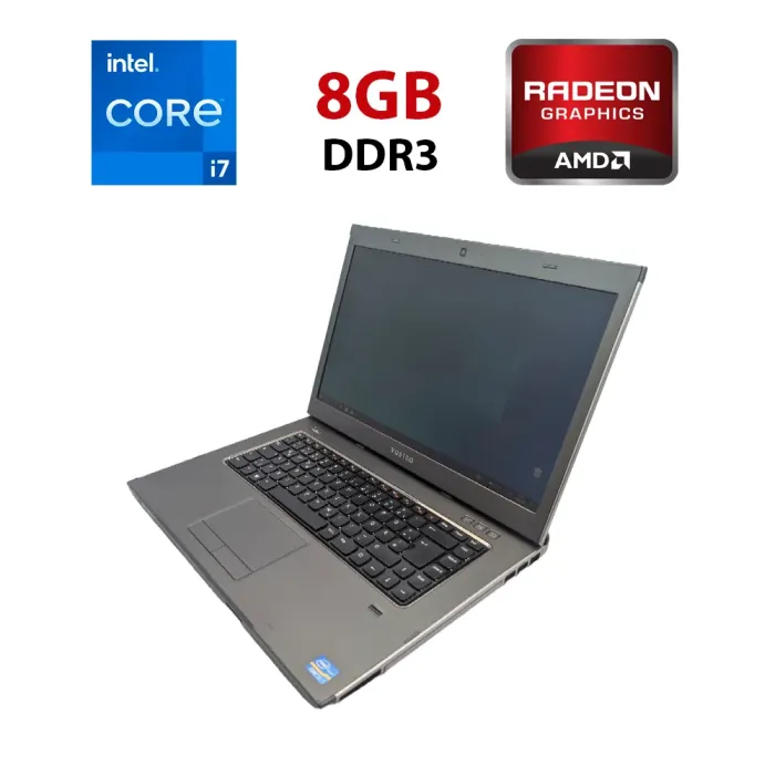 Ігровий ноутбук Dell Vostro 3560 / 15.6" (1920x1080) IPS / Intel Core i7-3632QM (4 (8) ядра по 2.2 - 3.2 GHz) / 8 GB DDR3 / 240 GB SSD / AMD Radeon HD 6700M, 2 GB DDR3, 128-bit / WebCam б/в - зображення 1