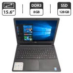 Ноутбук Dell Vostro 3558 / 15.6" (1366x768) TN / Intel Core i5-5200U (2 (4) ядра по 2.2 - 2.7 GHz) / 8 GB DDR3 / 128 GB SSD / Intel HD Graphics 5500 / WebCam / DVD-ROM б/в