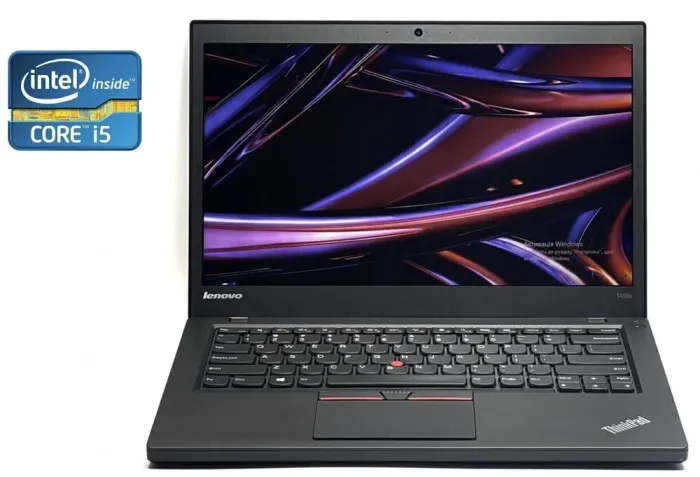 Ультрабук Lenovo ThinkPad T450s / 14" (1920x1080) IPS / Intel Core i5-5300U (2 (4) ядра по 2.3 - 2.9 GHz) / 12 GB DDR3 / 240 GB SSD / Intel HD Graphics 5500 / WebCam б/в - зображення 1