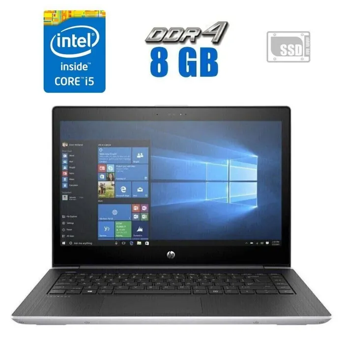 Ультрабук HP ProBook 440 G5 / 14" (1920x1080) IPS / Intel Core i5-8250U (4 (8) ядра по 1.6 - 3.4 GHz) / 8 GB DDR4 / 128 GB SSD M.2 / Intel HD Graphics 620 / WebCam б/в - зображення 1