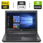 Мобільна робоча станція Fujitsu Celsius H7510 / 15.6" (1920x1080) IPS / Intel Core i7-10850H (6 (12) ядер по 2.7 - 5.1 GHz) / 32 GB DDR4 / 512 GB SSD / nVidia Quadro T1000, 4 GB GDDR6, 128-bit / WebCam / HDMI б/в