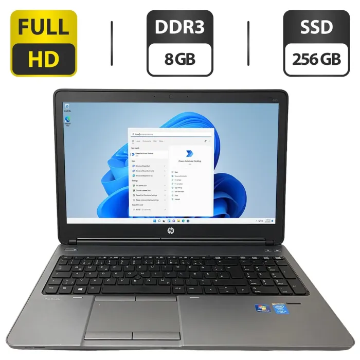 Ноутбук HP ProBook 650 G1 / 15.6" (1920x1080) TN / Intel Core i5-4310M (2 (4) ядра по 2.7 - 3.4 GHz) / 8 GB DDR3 / 256 GB SSD / Intel HD Graphics 4600 б/в - зображення 1