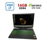 Ігровий ультрабук HP Pavilion 15-dk0046nr / 15,6" (1920x1080) IPS / Intel Core i7-9750H (6 (12) ядер по 2,6 - 4,5 ГГц) / 16 ГБ DDR4 / 256 ГБ SSD + 1000 ГБ HDD / nVidia GeForce GTX 1650, 4 ГБ GDDR5, 128-біт / WebCam б/в
