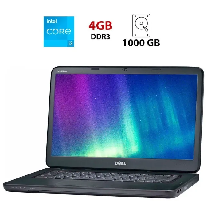 Ноутбук Б-клас Dell Inspiron N5050 / 15.6" (1366x768) TN / Intel Core i3-2370M (2 (4) ядра по 2.4 GHz) / 4 GB DDR3 / 1000 GB HDD / Intel HD Graphics 3000 / WebCam б/в - зображення 1