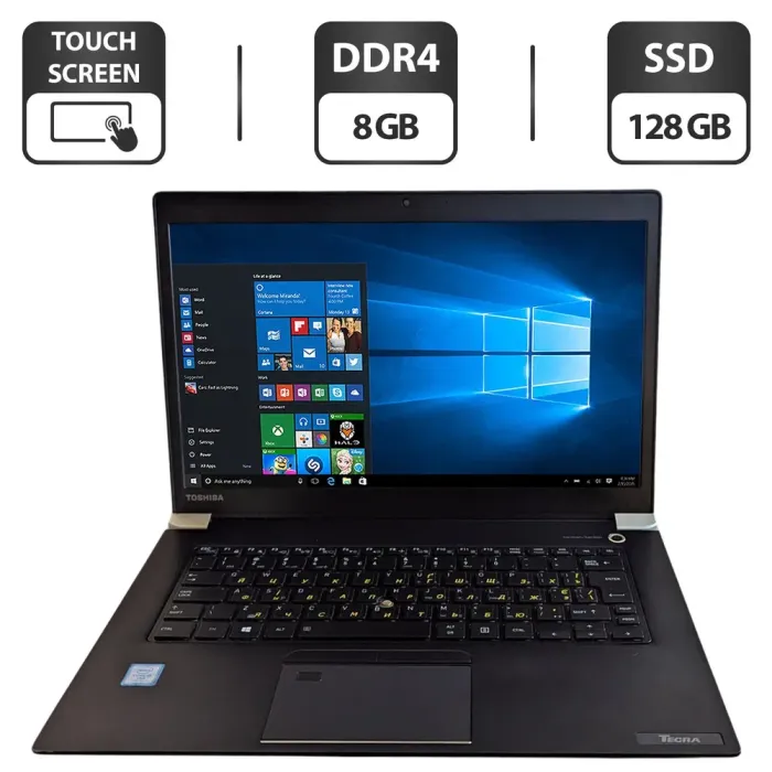 Ноутбук Toshiba Tecra X40-D / 14" (1920x1080) TN Touch / Intel Core i5-7300U (2 (4) ядра по 2.6 - 3.5 GHz) / 8 GB DDR4 / 128 GB SSD / Intel HD Graphics 620 / WebCam б/в - зображення 1
