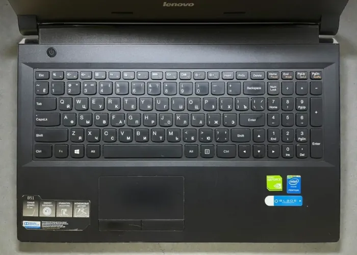 Ноутбук Б-клас Lenovo B51-30 / 15,6'' (1366x768) TN / Intel Pentium N3700 (4 ядра по 1,6 - 2,4 ГГц) / 8 ГБ DDR3 / 120 ГБ SSD / nVidia GeForce 920M, 1 ГБ GDDR3, 64-біт / Веб-камера б/в - зображення 6