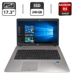 Ноутбук HP ProBook 470 G2 / 17.3" (1600x900) TN / Intel Core i7-5500U (2 (4) ядра по 2.4 - 3.0 GHz) / 16 GB DDR4 / 240 GB SSD / AMD Radeon R5 M255, 2 GB GDDR3, 128-bit / WebCam / DVD-ROM б/в