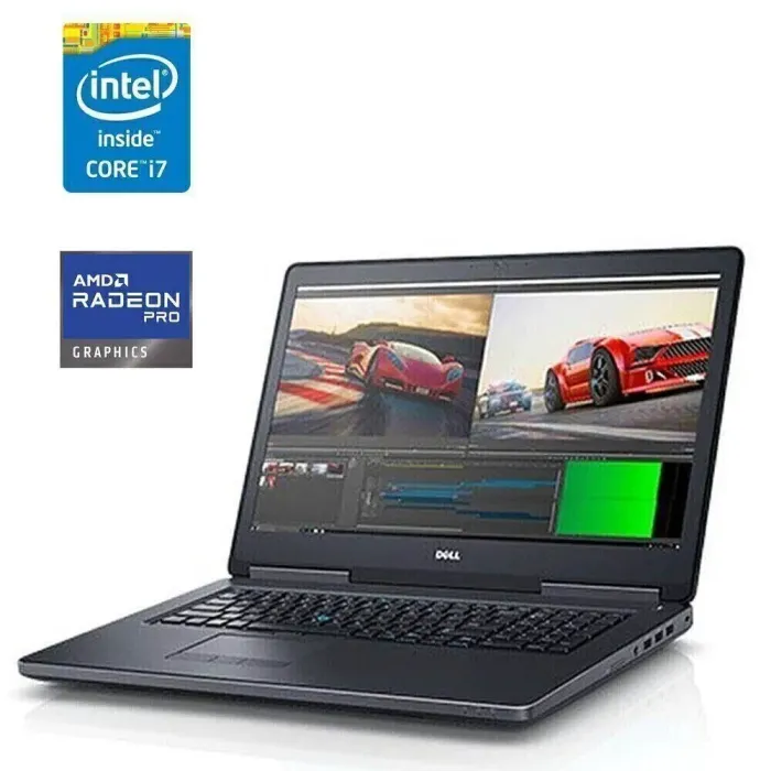 Мобільна робоча станція Dell Precision 7520 / 15.6" (1920x1080) IPS / Intel Core i7-7820HQ (4 (8) ядра по 2.9 - 3.9 GHz) / 32 GB DDR4 / 512 GB SSD + 500 GB HDD / AMD Radeon Pro WX 4130, 2 GB GDDR5, 128-bit / WebCam б/в - зображення 1