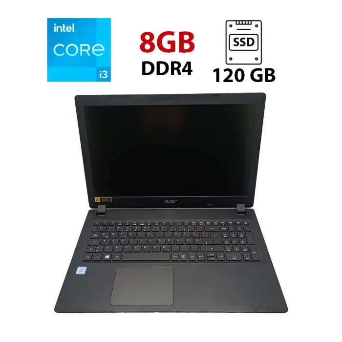 Ноутбук Acer A315 / 15.6" (1920x1080) TN / Intel Core i3-6006U (2(4) ядра по 2.0 GHz) / 8 GB DDR4 / 120 GB SSD / Intel HD Graphics 520 / WebCam б/в - зображення 1