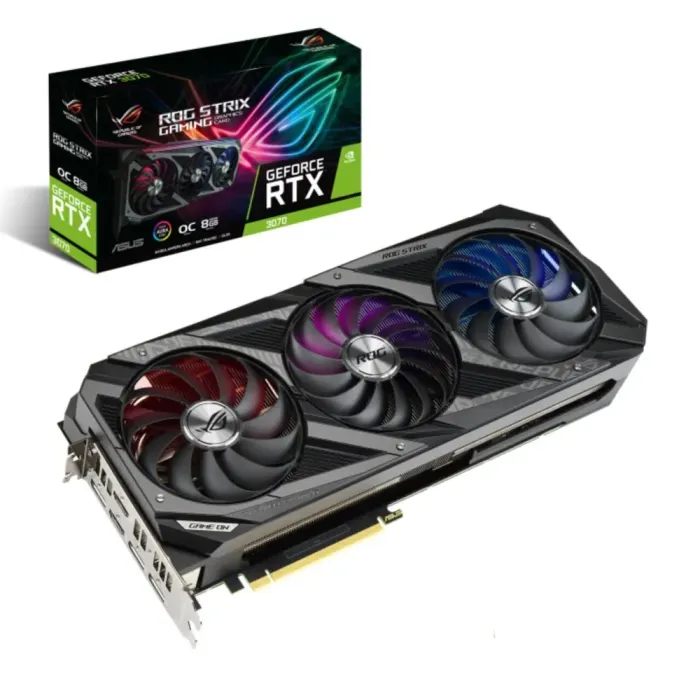 Дискретна відеокарта Asus GeForce RTX 3070 ROG Strix Gaming, 8 GB GDDR6, 256-bit / 2x HDMI, 3x DisplayPort / (ROG-STRIX-RTX3070-8G-GAMING) б/в - зображення 1