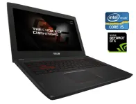 Ігровий ноутбук Asus FX502VM / 15.6" (1920x1080) TN / Intel Core i5-6300HQ (4 ядра по 2.3 - 3.2 GHz) / 16 GB DDR4 / 128 GB SSD M.2 + 1000 GB HDD / nVidia GeForce GTX 1060, 3 GB GDDR5, 192-bit / WebCam б/в