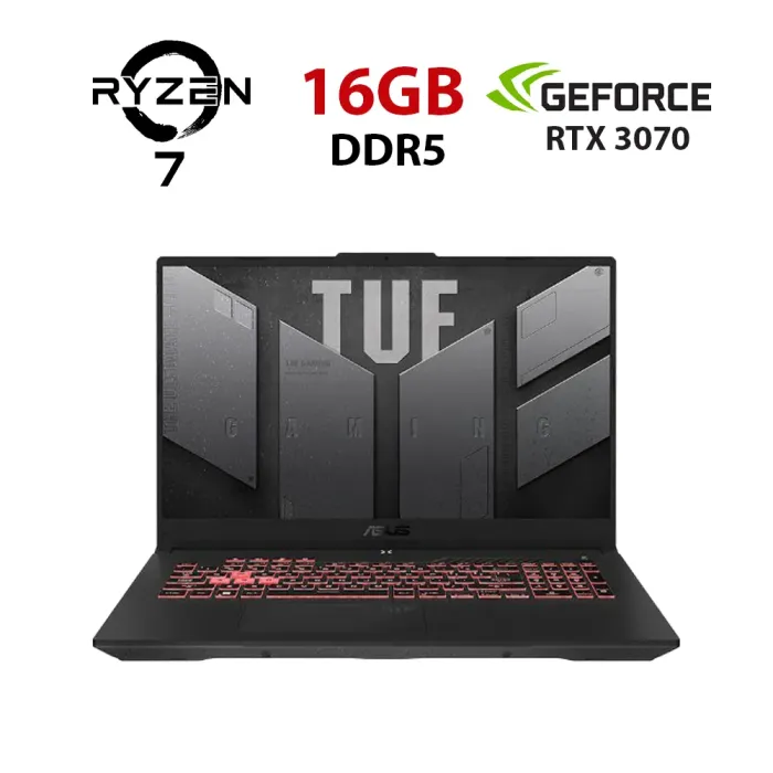 Ігровий ноутбук Asus TUF Gaming A17 FA707RR-HX006K / 17,3" (1920x1080) IPS / AMD Ryzen 7 6800H (8 (16) ядер по 3,2 - 4,7 ГГц) / 16 ГБ DDR5 / 480 ГБ SSD / nVidia GeForce RTX 3070, 8 ГБ GDDR6, 256-біт / Веб-камера б/в - зображення 1