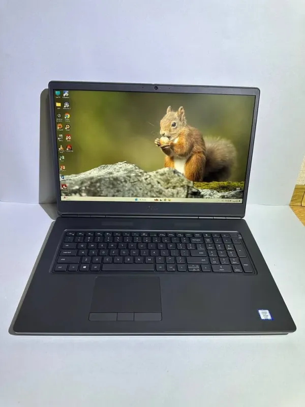 Мобільна робоча станція Dell Precision 7750 / 17.3" (1920х1080) IPS / Intel Xeon W-10885M (8 (16) ядер по 2.4 - 5.3 GHz) / 64 GB DDR4 / 256 GB SSD + 256 GB SSD / nVidia Quadro RTX 3000, 6 GB GDDR6, 192-bit / WebCam / WebCam / Win 11 Pro б/в - зображення 2