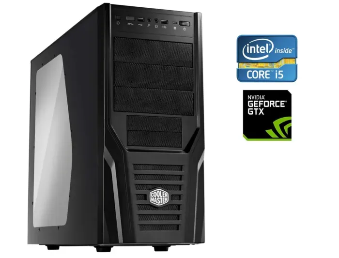 Ігровий ПК Cooler Master Elite 431 Tower / Intel Core i5-6400 (4 ядра 2,7 - 3,3 ГГц) / 16 ГБ DDR4 / 500 ГБ SSD + 1000 ГБ HDD / nVidia GeForce GTX 560, 2 ГБ GDDR5, 256-біт / DVD-RW / 550 Вт б/в - зображення 1