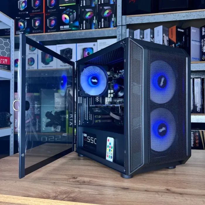 Збірка під замовлення: ігровий ПК 1stPlayer D3-3F2-Plus Black Tower / Intel Core i3-10105F (4 (8) ядер по 3.7 - 4.4 GHz) / 16 GB DDR4 / 240 GB SSD / AMD Radeon RX 570, 8 GB GDDR5, 256-bit / 550W б/в - зображення 3