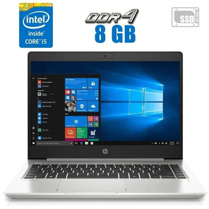 Ультрабук HP ProBook 640 G4 / 14" (1920x1080) IPS / Intel Core i5-8250U (4 (8) ядра по 1.6 - 3.4 GHz) / 8 GB DDR4 / 480 GB SSD / Intel UHD Graphics 620 / WebCam б/в - зображення 1